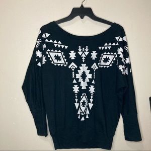 Aztec print sweater.